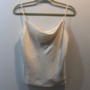Silk white cowl neck blouse